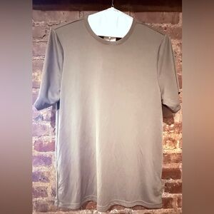 H&M Men's Short Sleeve Crew Neck Shirt in Light Taupe/Olive